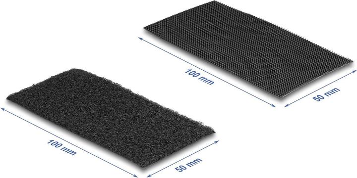 Immagine prodotto Delock Tappetino in velcro autoadesivo con fascetta in velcro set 10 pezzi nero (Fascette in velcro, 200 mm, 10 pz.)