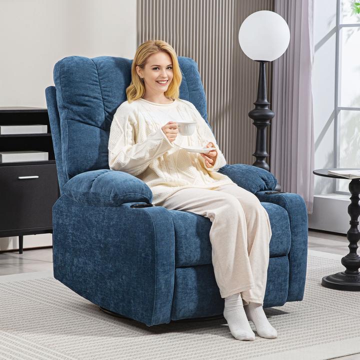 Produktbild Homcom Relaxsessel Polyester, Stahl Blau
