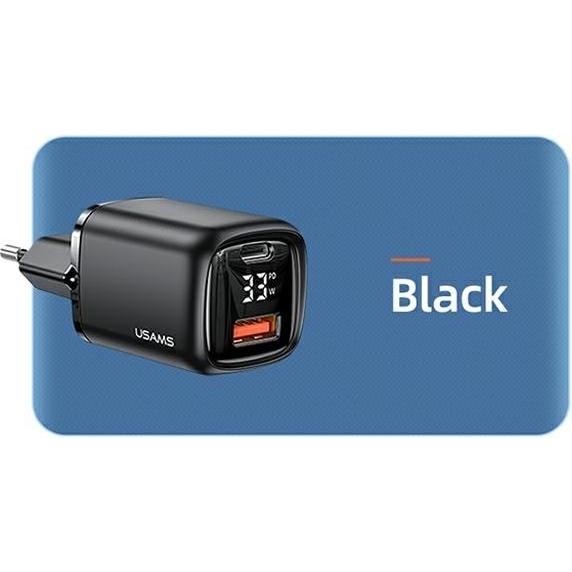 Thumbnail - Usams Ladegerät Set Typ-C zu Lightning (33 W), USB Ladegerät, Schwarz