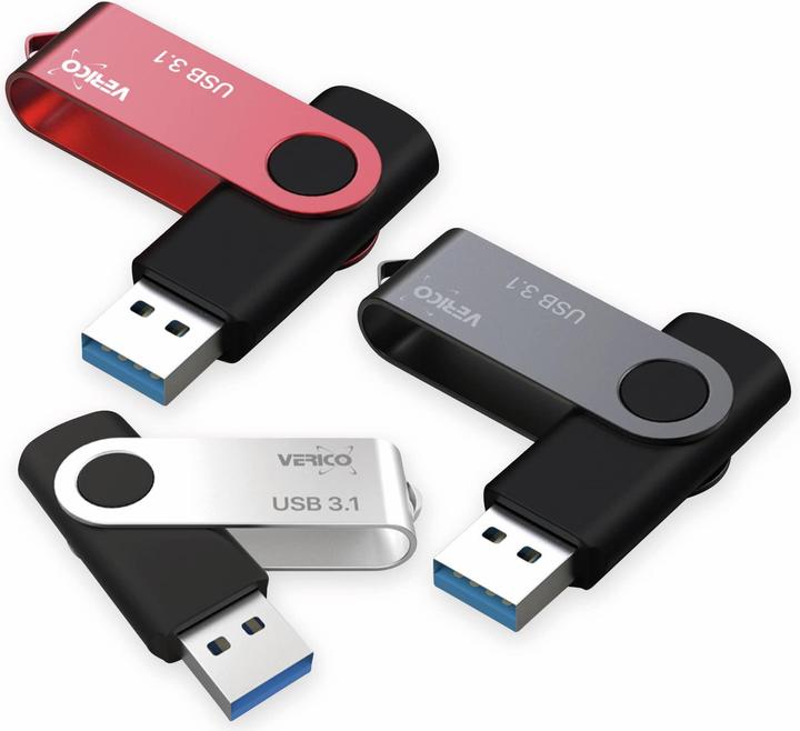 Actual product image Verico TR01 Triple Pack Black Silver Red 64GB (64 GB, USB 3.1)