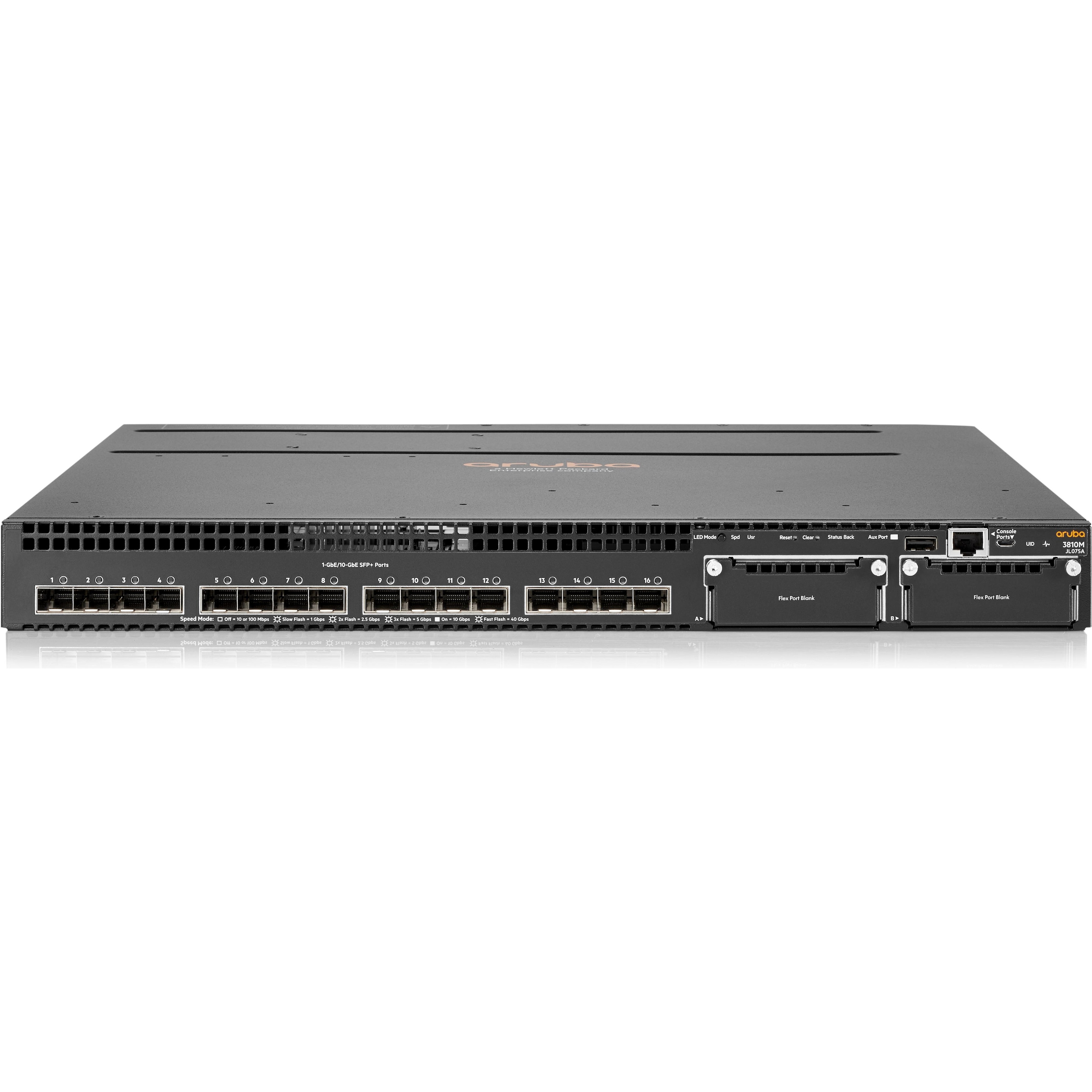 HPE Hp 3810m-16sfp+ (16 Ports), Netzwerk Switch, Schwarz