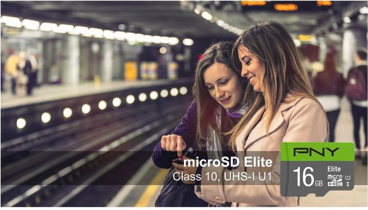 Image du produit PNY Carte microSDHC Elite UHS-I U1 16 Go (16 Go, microSDHC, U1, UHS-I)