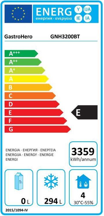 Label énergétique Gastro Hero Table de congélation ECO / avec rebord - / (294 l)