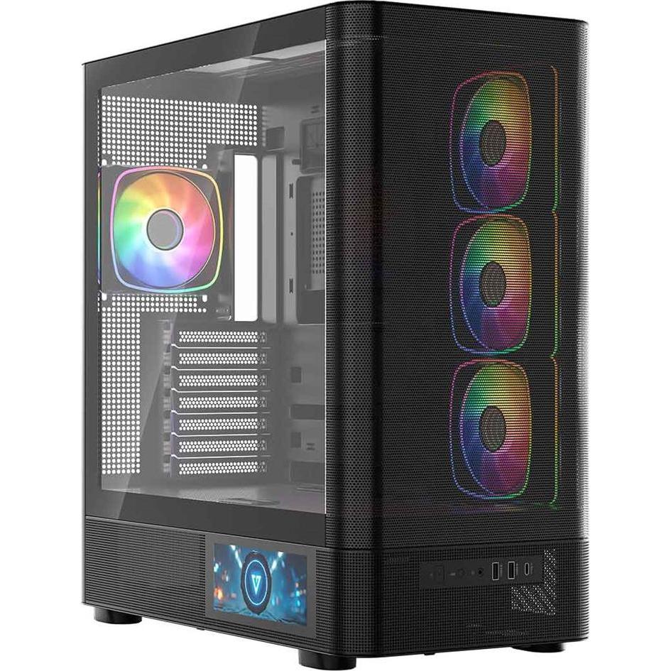 Modecom Obudowa Volcano Aq 400 Argb Midi Czarna (ATX, Micro ATX (mATX), Mini-ITX), Case PC, Nero