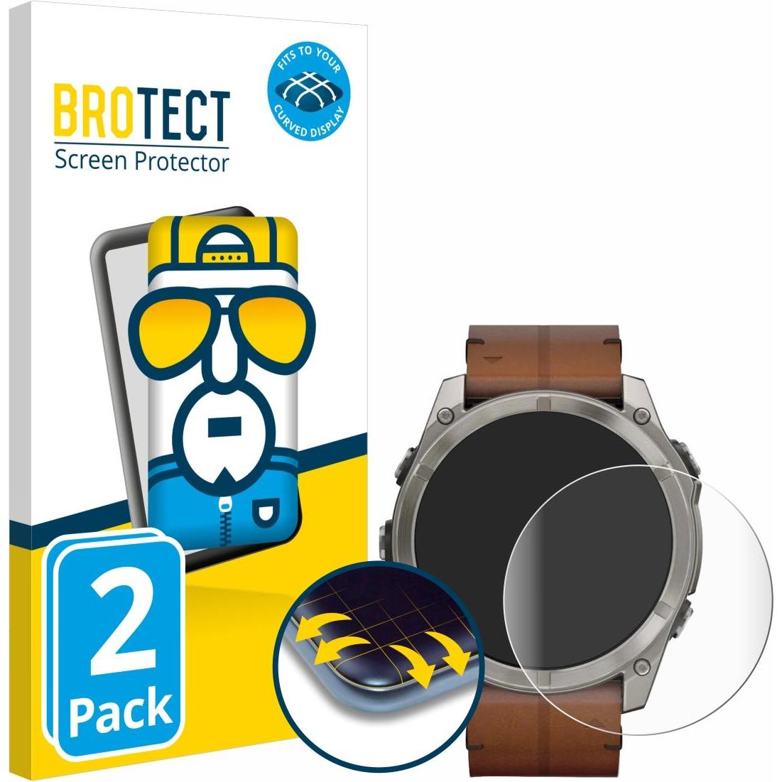 BROTECT Fullscreen Schutzfolie Displayschutz Folie Klar Transparent, Smartwatch Schutzfolie, Transparent