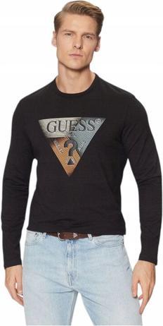Actual product image Guess Herren T-Shirt Langarm Ls Triangle Schwarz (L)