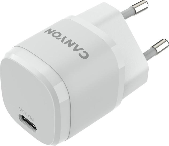 Actual product image Canyon Charger 1xUSB-C 20W Power Delivery white retail (20 W, 2 ports)