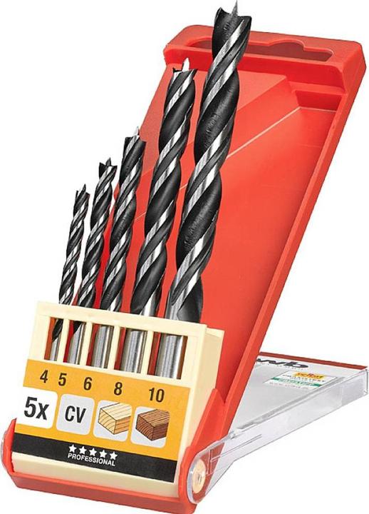 Productafbeelding kwb Houtboren set 5 stuks. (4 mm, 5 mm, 6 mm, 8 mm, 10 mm)