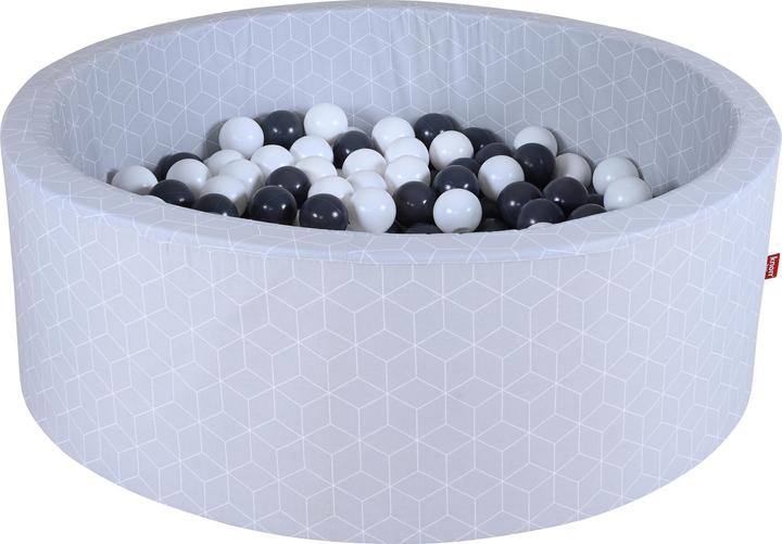 Knorrtoys Bällebad soft - "Geo cube grey" - 300 balls grey/creme (ca. 6cm Durchmesser)