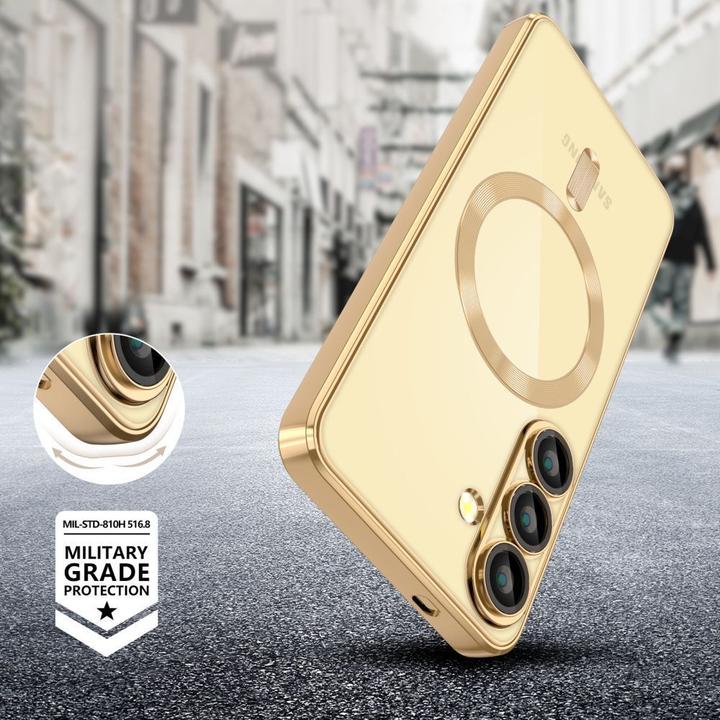 Actual product image Tech-Protect MagFlex MagSafe Case for Samsung Galaxy S25 Edge - Transparent Gold (Samsung Galaxy S25 Edge)