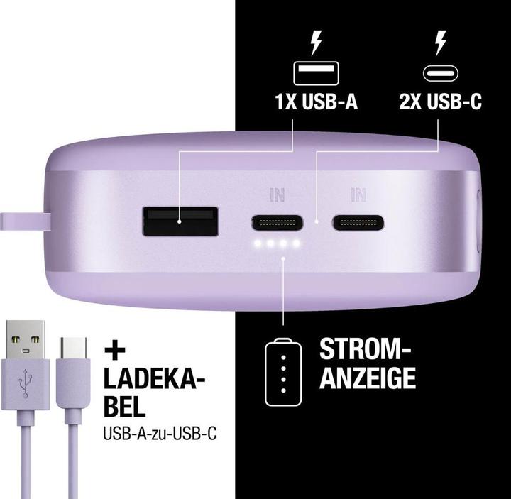 Productafbeelding Fresh'N Rebel Fresh 'n Rebel Powerbank 24000 mAh Lilac (24000 mAh, 20 W, 88.80 Wh)