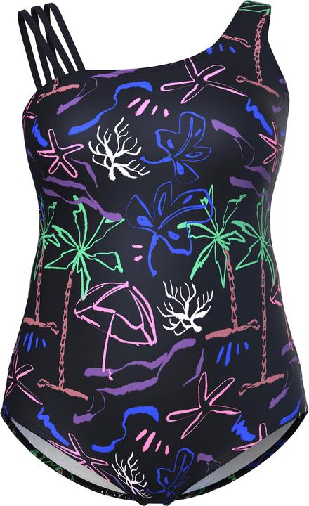 Actual product image Ulla Popken Beach Day Print Split Strap Swimsuit (52)