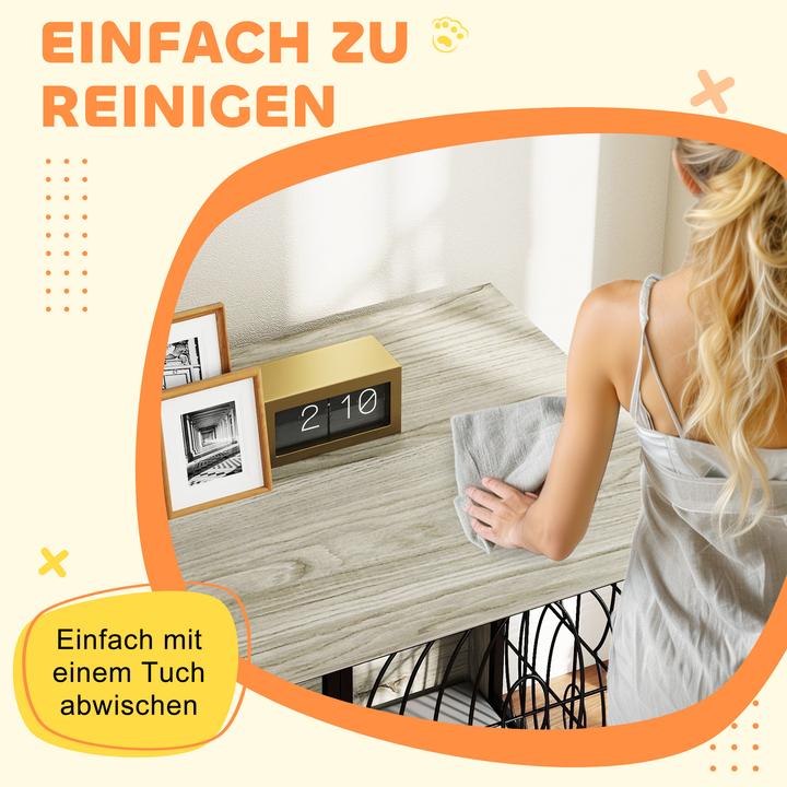 Actual product image PawHut Hundekäfig Spanplatte, Stahl Grau (Dog house)