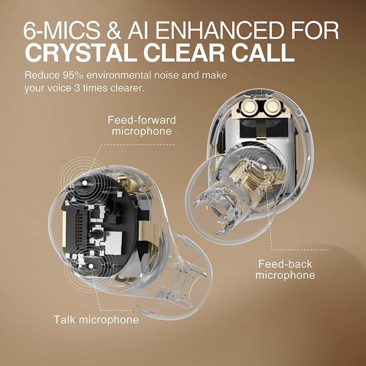 Produktbild QCY Wireless Earphones TWS HT07 ANC (black) (ANC, 32 h, Kabellos)