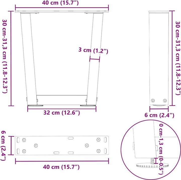 Actual product image vidaXL Couchtischbein