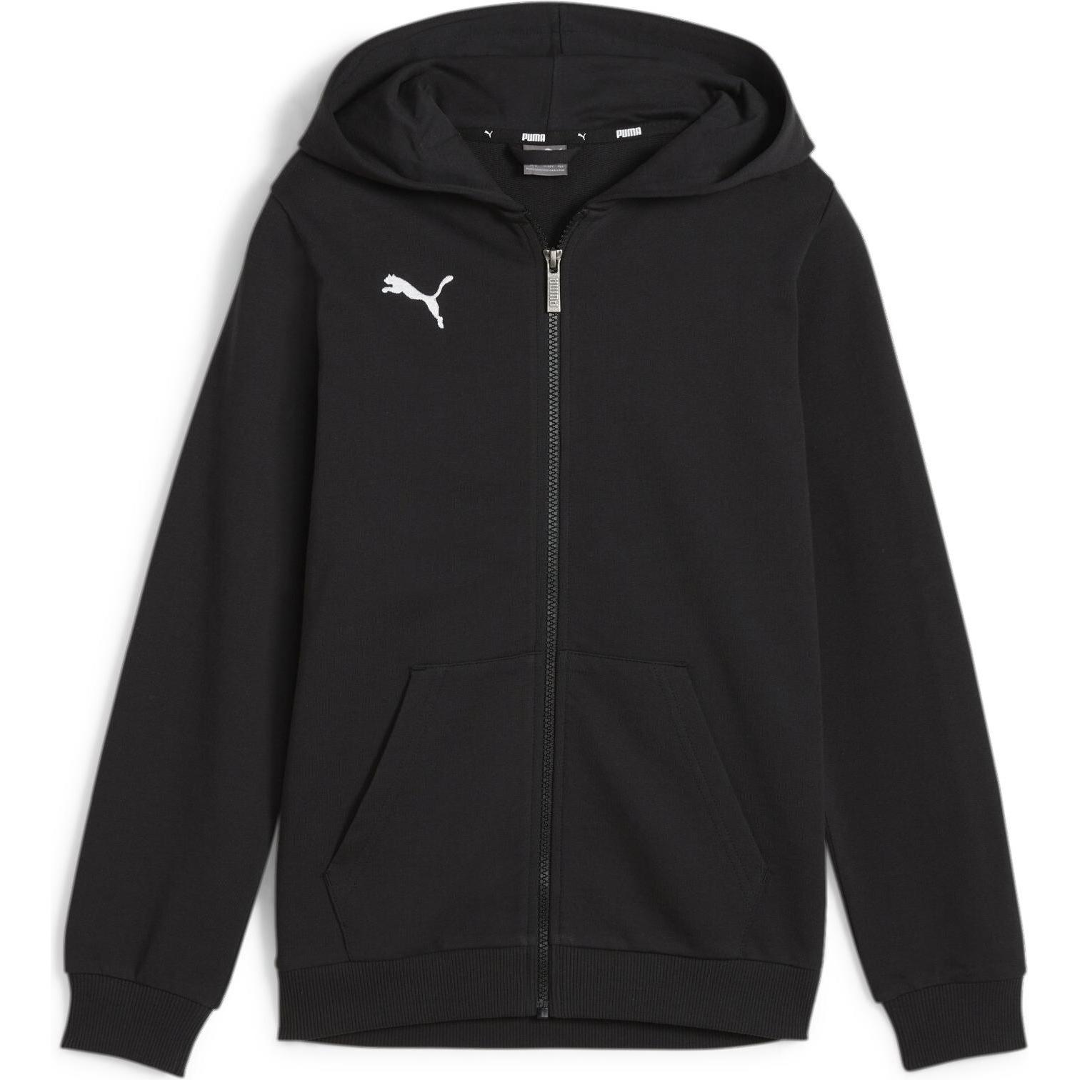 Puma, Jungen, Laufjacke, teamGOAL Casuals Hooded Jacket Jr (164), Schwarz, 164