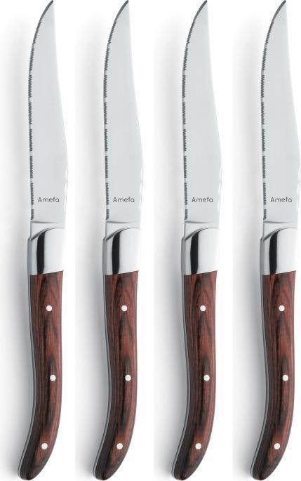 Productafbeelding Amefa Royal Steak 2520 - 4-delige Steakmessenset bruin in houten kistje (4 Pcs., Bestekset)
