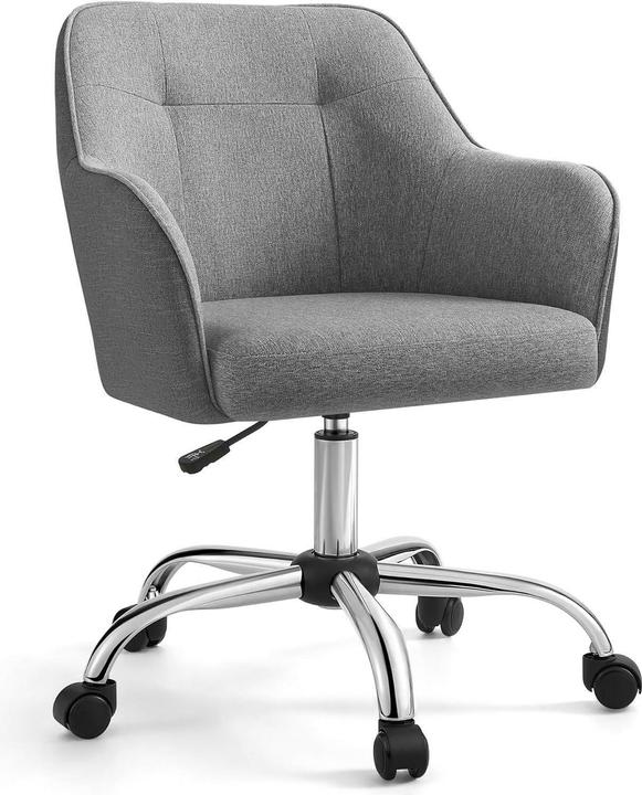 Songmics Bürostuhl, OBG019G01V1 Stoff grau, Gestell silber (45 - 55 cm)