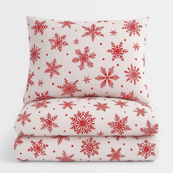 Produktbild L'essentiel Flake Red Single XXL Quilt Cover Set DE (Bettwäsche Set, 155 x 220 cm)