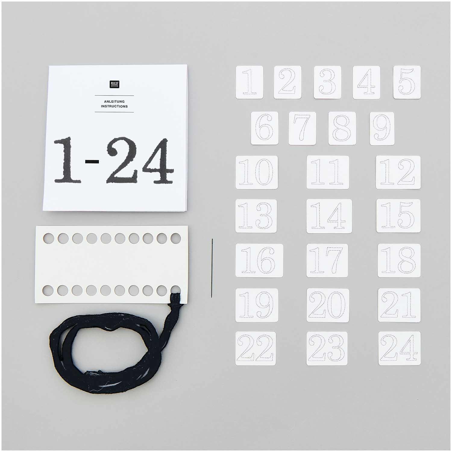Rico Design Stick & Stitch Packung "Adventszahlen"
