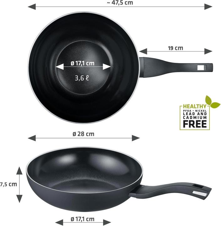 Produktbild Berndes Wok Alu Recycled Induction 28 cm (28 cm, Wok Pfanne, Aluminium)