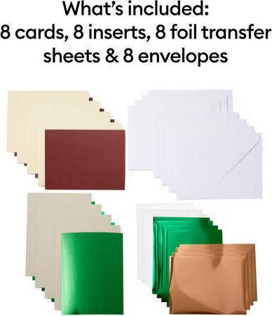 Actual product image Cricut Blank Card Joy 10.8 x 14 cm Transfer, Cream/Khaki, 8 pieces (8 pcs.)