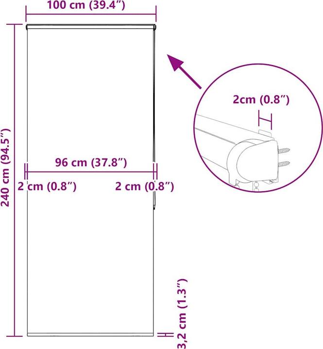 Produktbild vidaXL Duschrollo (100 x 240 cm)