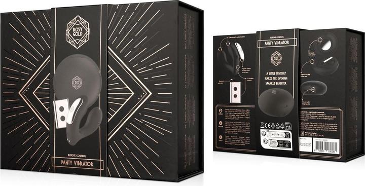 Actual product image Rosy Gold – Wearable Vibrator with Luxury Charging Case – Black