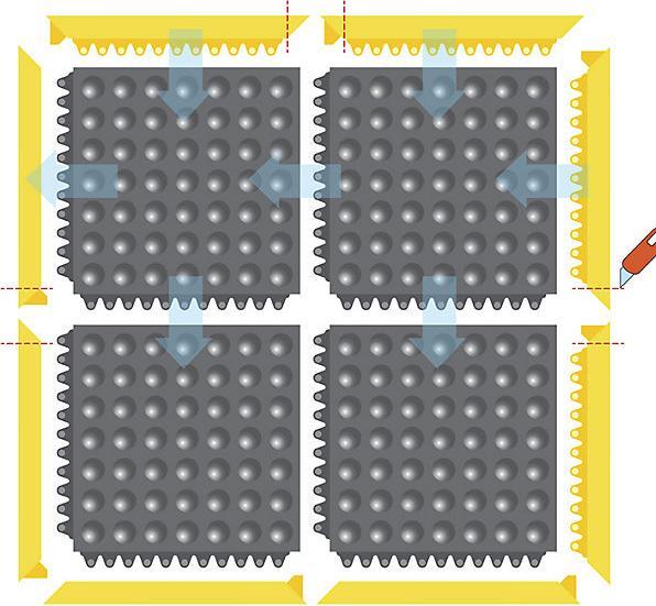 Image du produit kaiserkraft Système de plaques de sol enfichables, à picots ESD (91 x 91 cm)