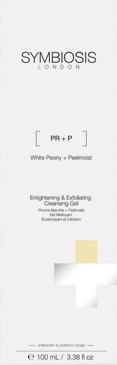 Actual product image Symbiosis White Peony + Peelmoist) Enlightening & Exfoliating Cleansing Gel (Facial cleansing wipes, 100 ml)