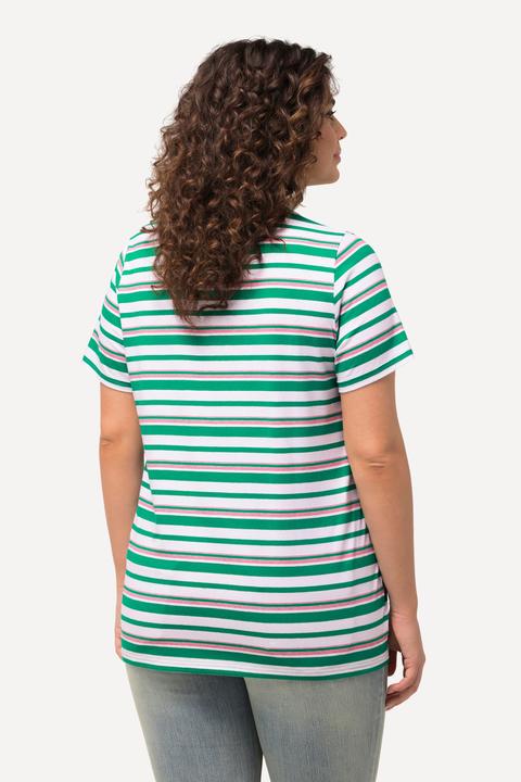 Produktbild Ulla Popken Shirt, Ringel, Classic, V-Ausschnitt, Halbarm (56)