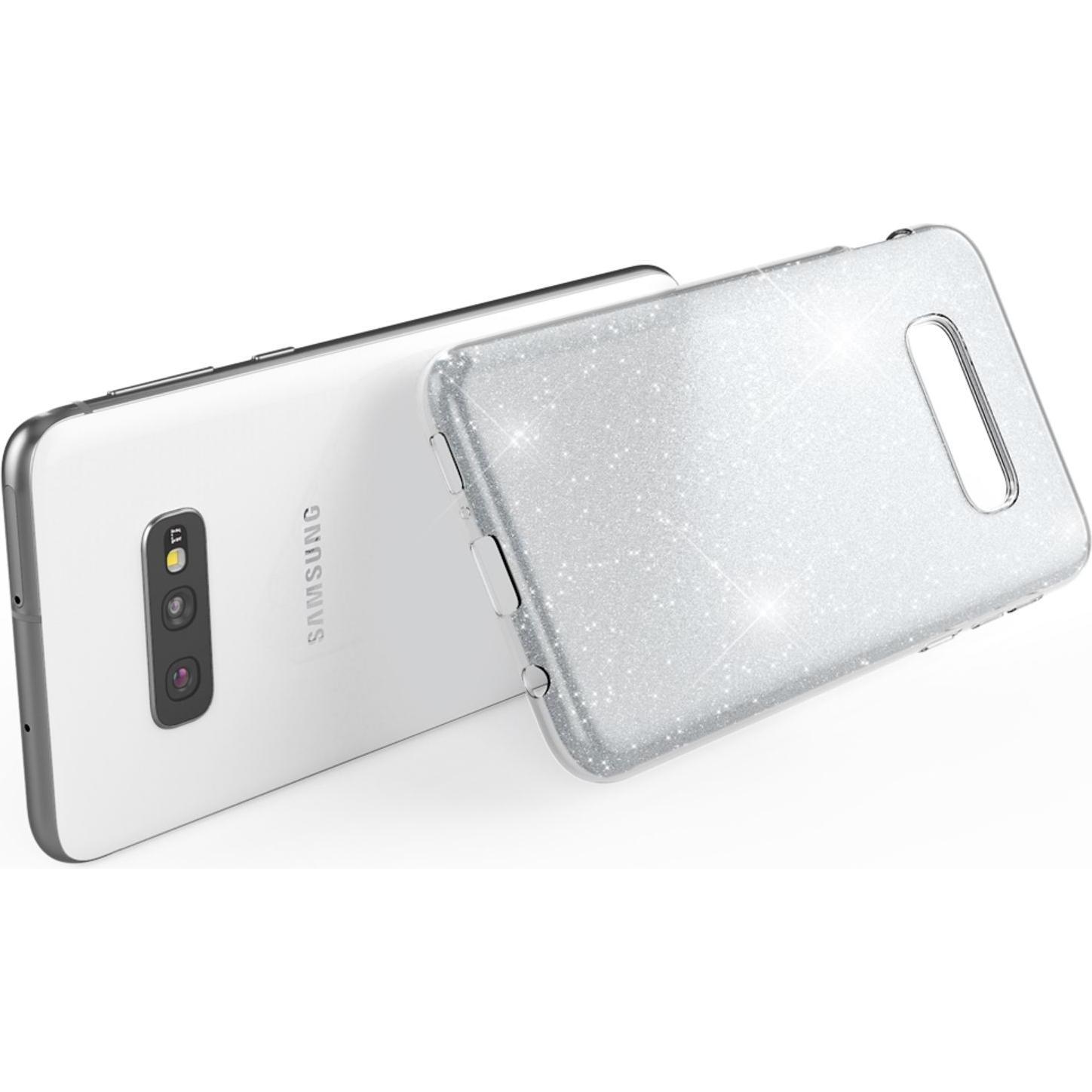 Thumbnail - Nalia Glitzer Hülle (Samsung Galaxy S10e), Smartphone Hülle, Silber