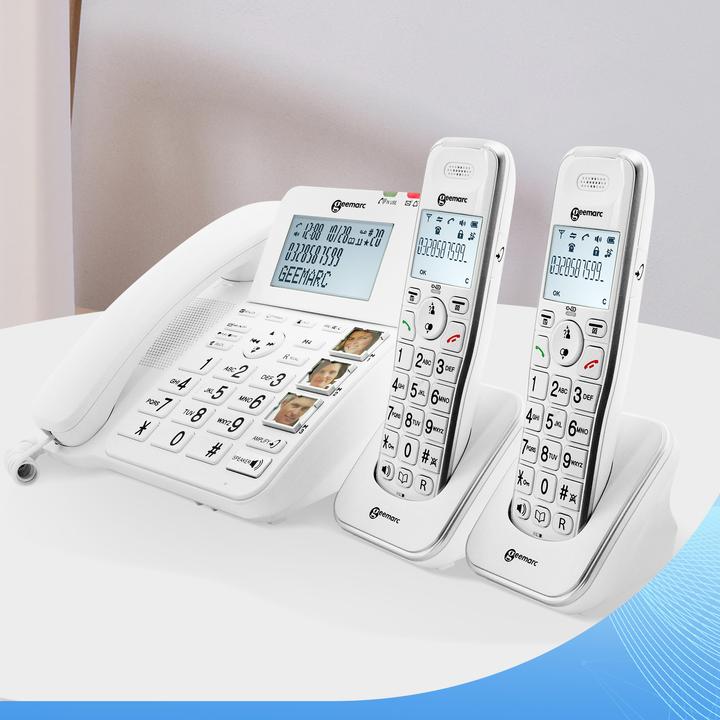 Produktbild Geemarc AMPLIDECT COMBI 295-2 Schnurloses Telefon + 2 DECT 295 AD Mobilteile