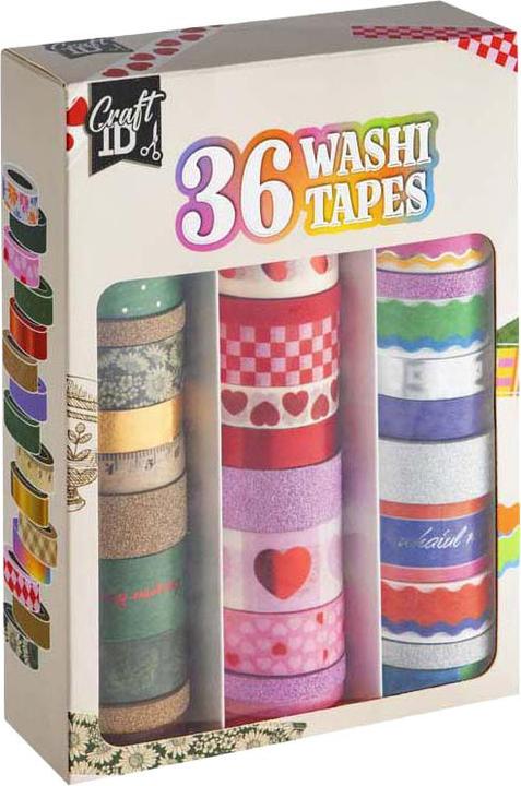 Actual product image Grafix Washi tape, box with 36 rolls. Glitter