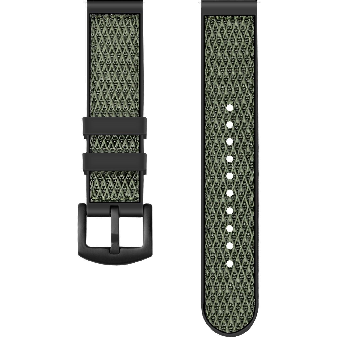 Strap-it Armband (Silikon, Nylon), Uhrenarmband, Grün