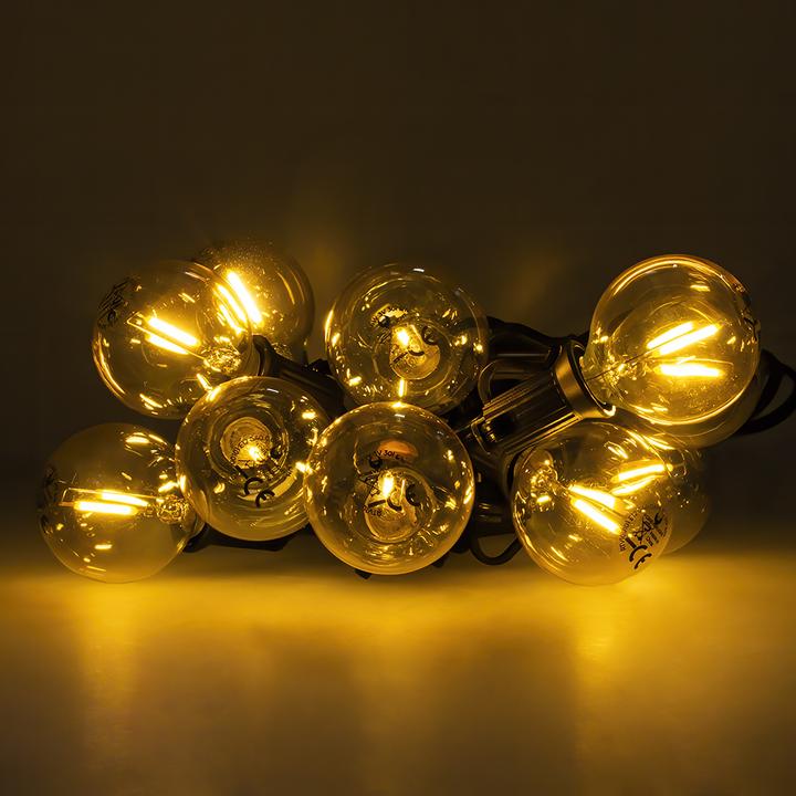 Actual product image Forever Light Solar Garland 5,5m +10 LED bulbs filament gold E12 G40 IP44 (240 lm, E12, IP44)