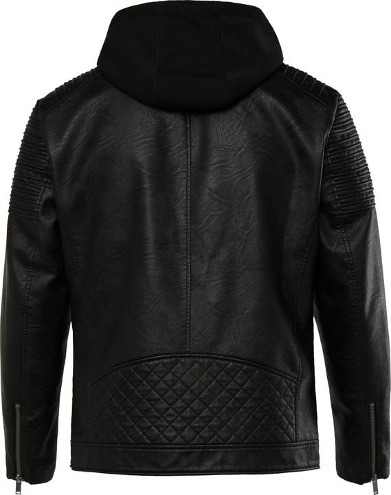 Produktbild Men+ Bikerjacke, Lederoptik, Jersey-Kapuze (8XL)