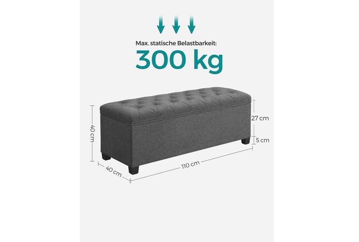 Produktbild Songmics Sitztruhe Ottomane mit Stauraum 110 x 40 cm (110 cm)