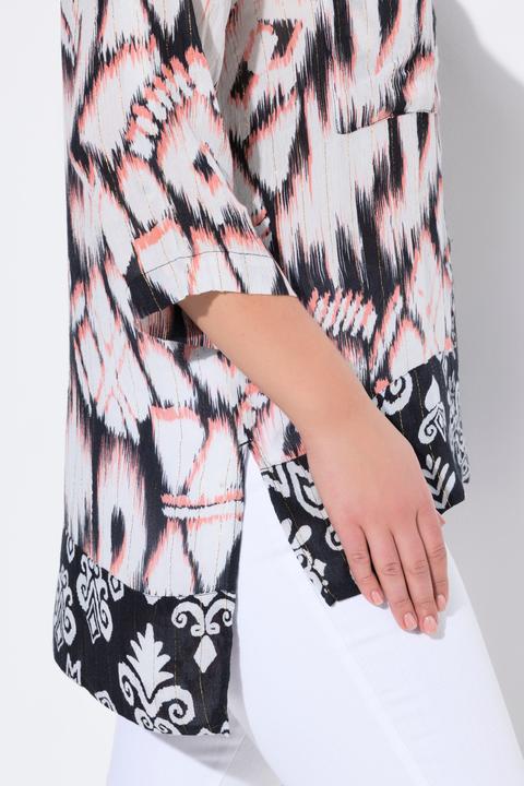 Immagine prodotto Ulla Popken Tunica lunga con collo da camicia, maniche a 3/4 e retro più lungo (62)
