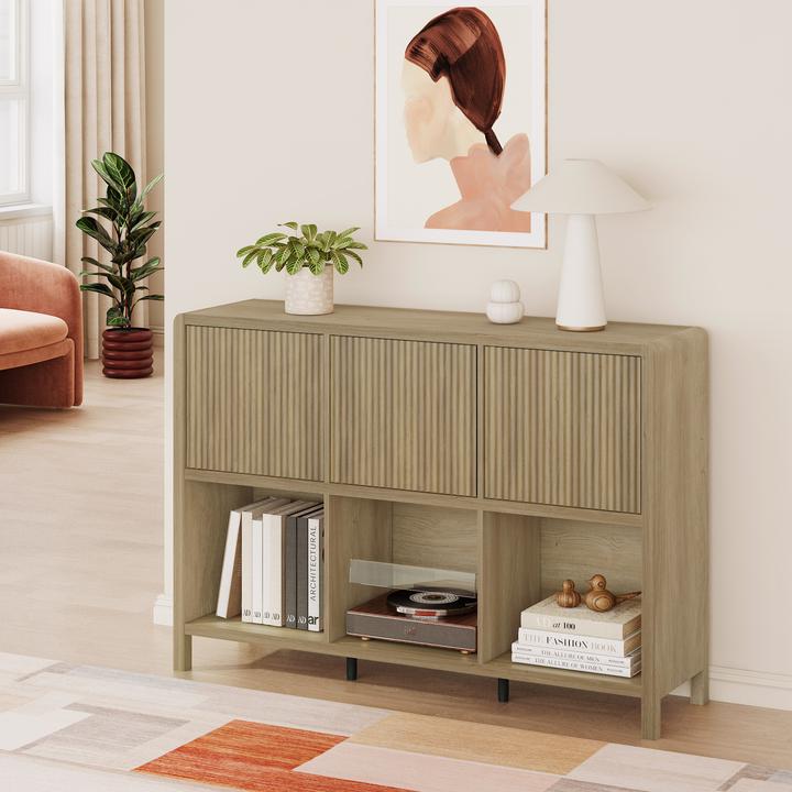 Image du produit En.Casa Sideboard Lukkodso 77x110x30 cm Eicheoptik rustikal (110 x 30 x 76.50 cm)