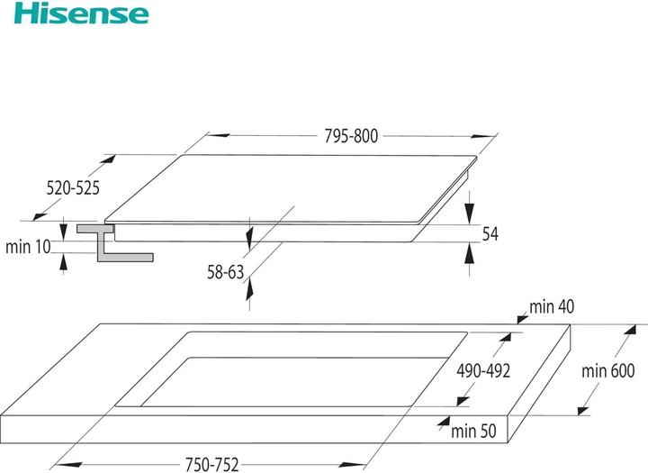 Image du produit Hisense HI8421BSC (79.50 cm, Table de cuisson à induction)