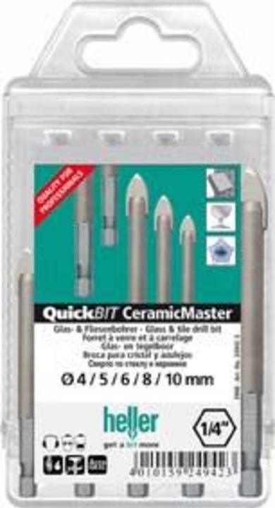 Heller Set de forets pour verre et carrelage 5t (10 mm, 4 mm, 5 mm, 6 mm, 8 mm)