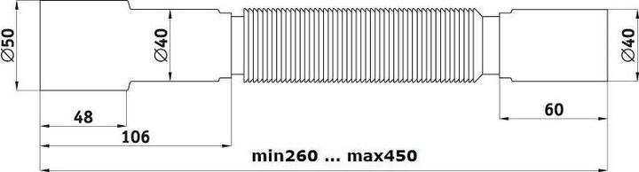 Actual product image Ani Plast FLEXIBLE PIPE 40X40/50 MM 375MM (Extension Pipe)