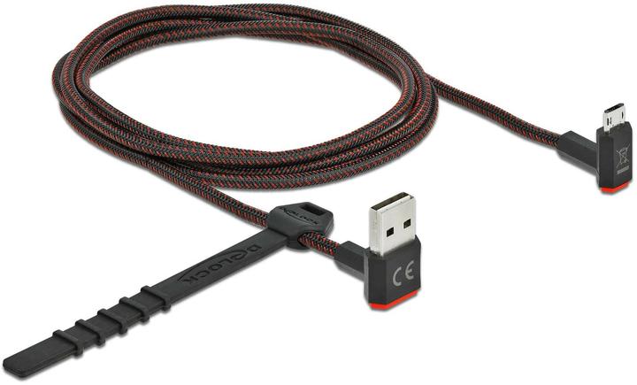 Actual product image Delock USB 2.0 cable EASY-USB, A-MicroB angled top/bottom 1.5 m (1.50 m, USB 2.0)