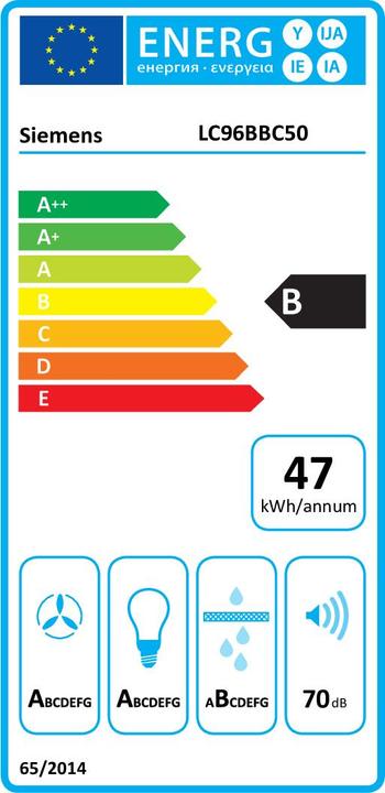 Energie-Label Siemens LC96BBC50 (Inselhaube)