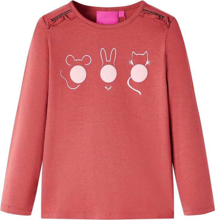 Produktbild VidaXL Kinder-Langarmshirt Dunkelrosa 128,Material: 95 % Baumwolle (128)