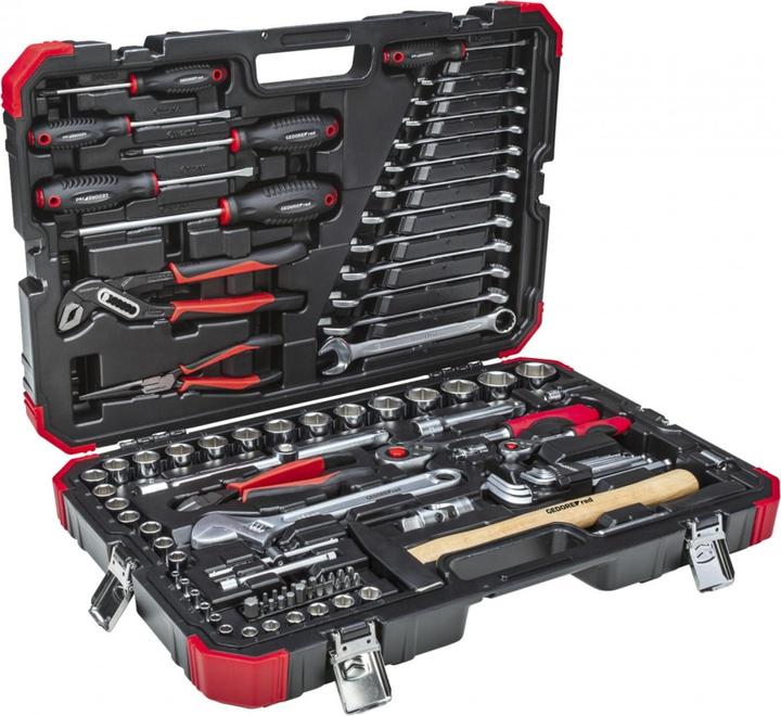 Actual product image Gedore Red 100-piece socket wrench set 1/4 + 1/2 inch 10-32mm