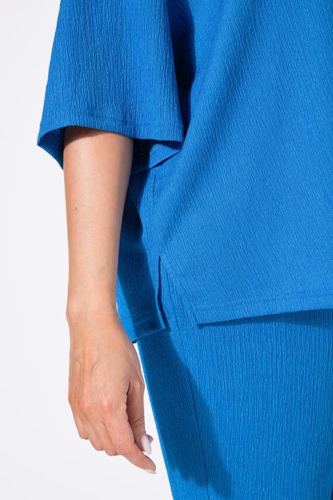 Actual product image Ulla Popken Lightly Textured 3/4 Sleeve Button Down Blouse (56)