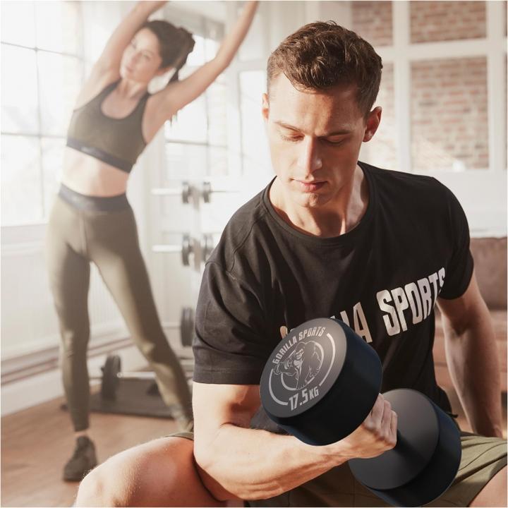 Actual product image Gorilla Sports Round dumbbells (1 x 17.5 kg)