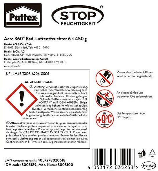 Actual product image Pattex Dehumidifier Aero360° bath unit, white Dehumidifier (10 m²)